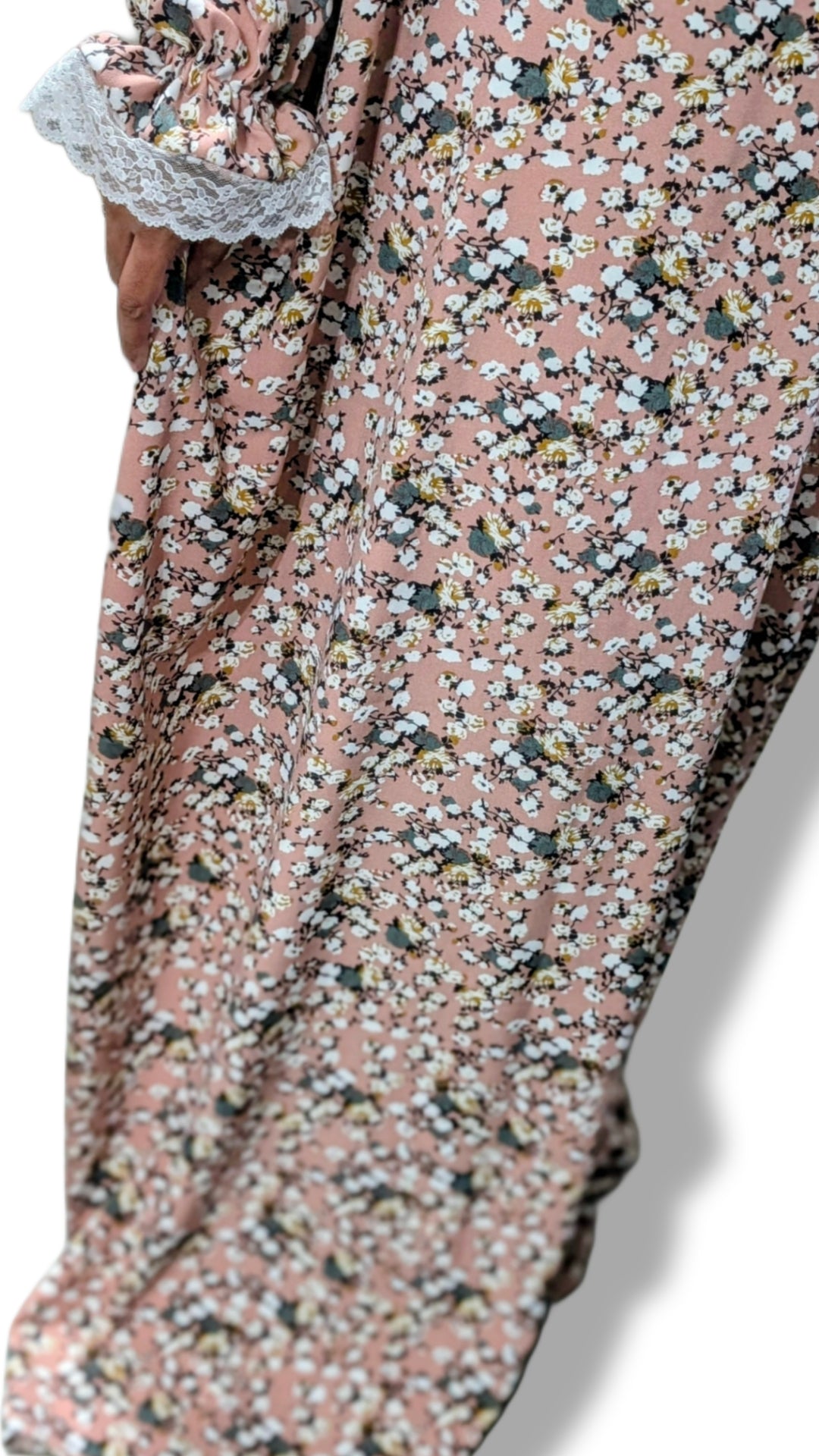Modest Prayer Abaya With Hijab | Floral Pink