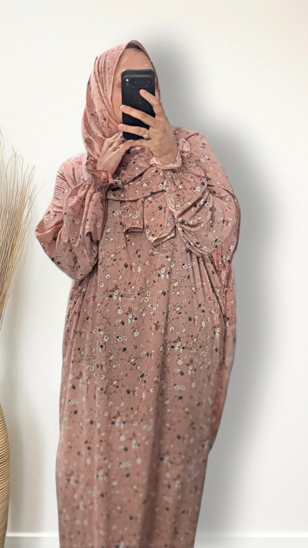 Modest Prayer Abaya With Hijab | Pink Bloom