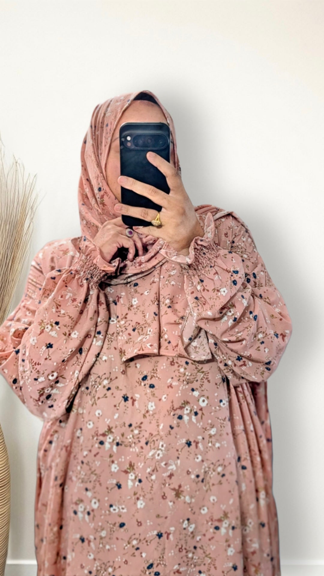 Modest Prayer Abaya With Hijab | Pink Bloom
