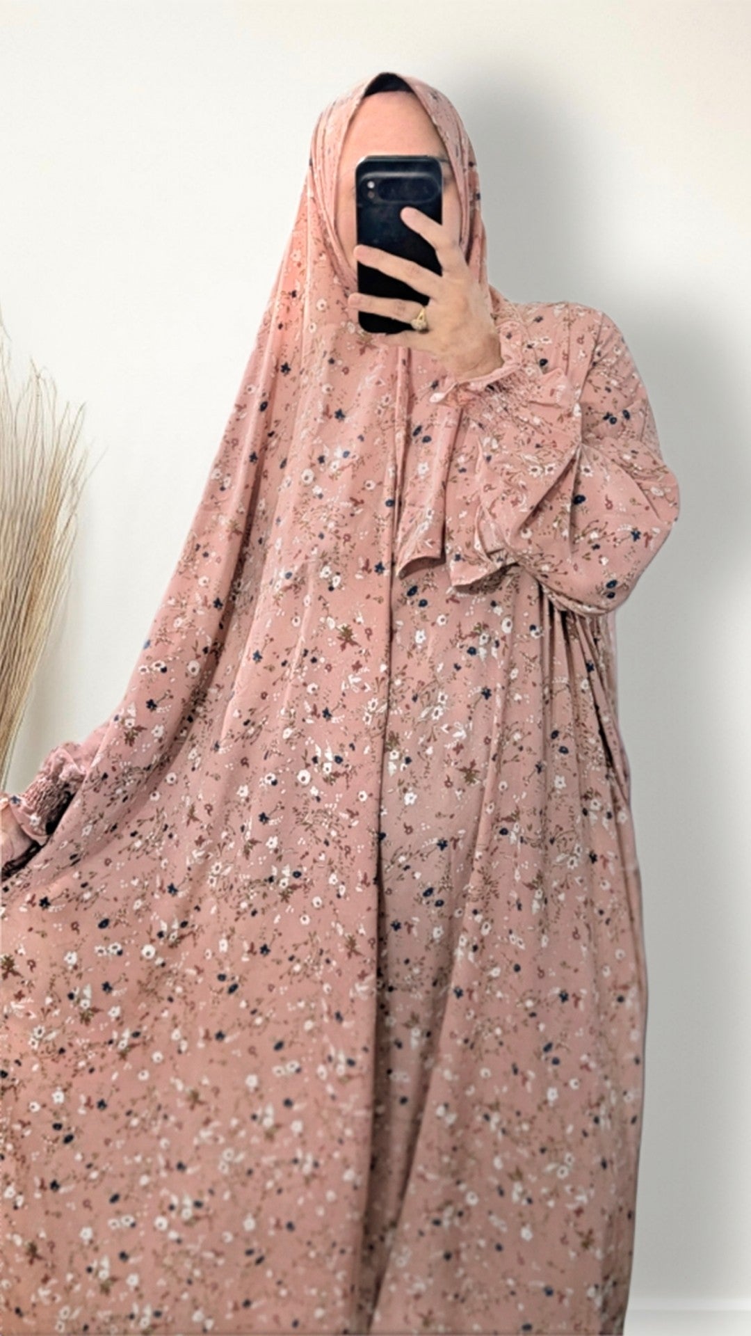 Modest Prayer Abaya With Hijab | Pink Bloom