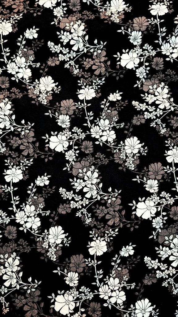 Abaya de prière modeste avec Hijab | Imprimé Floral Noir