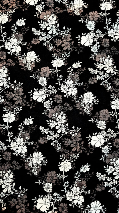 Abaya de prière modeste avec Hijab | Imprimé Floral Noir