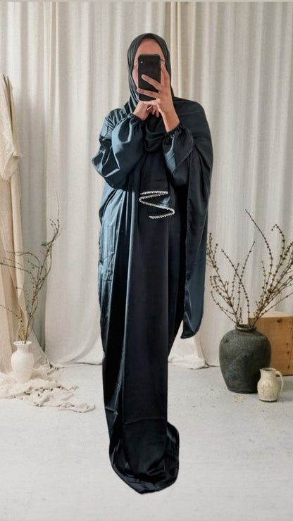 Signature Prayer Abaya With Hijab | Deep Bottle Green