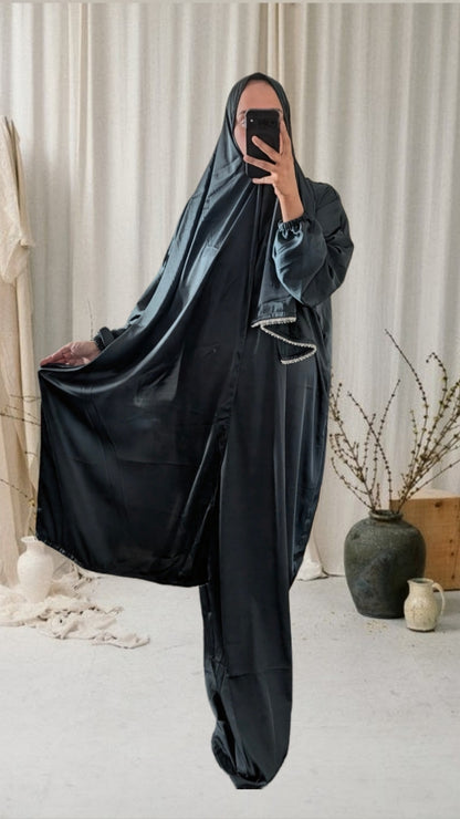 Signature Prayer Abaya With Hijab | Deep Bottle Green