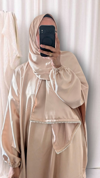 Bescheidene Gebets-Abaya mit Hijab | Lila Mandala-Druck