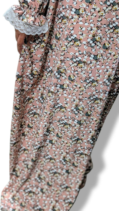 Modest Prayer Abaya With Hijab | Floral Pink