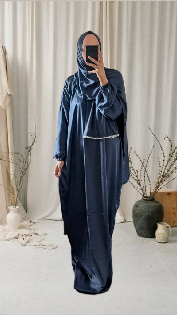 Bescheidene Gebets-Abaya mit Hijab | Lila Mandala-Druck