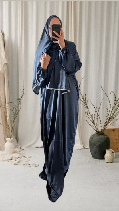 Bescheidene Gebets-Abaya mit Hijab | Lila Mandala-Druck