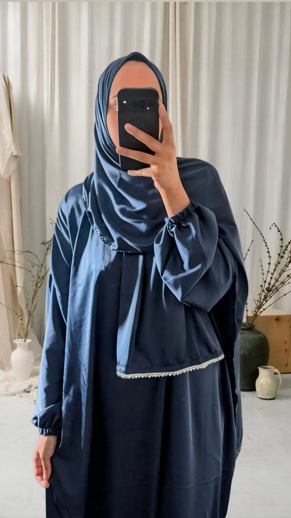 Bescheidene Gebets-Abaya mit Hijab | Lila Mandala-Druck
