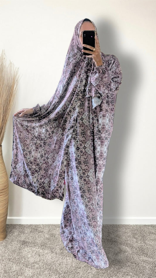 Modest Prayer Abaya With Hijab | Pink Mosaic