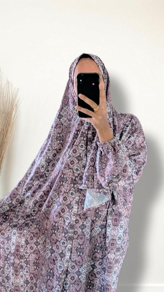 Modest Prayer Abaya With Hijab | Pink Mosaic