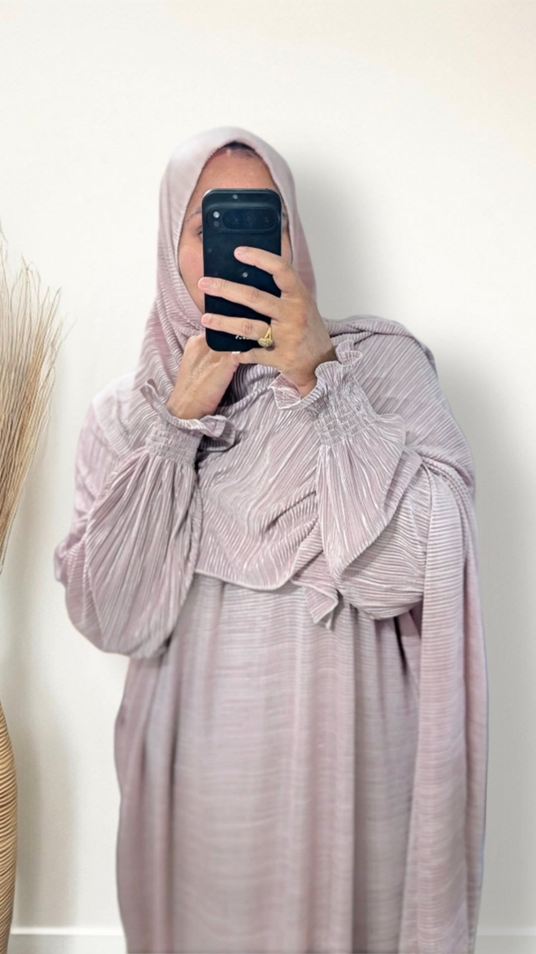 Modest Prayer Abaya With Hijab | Pink Pleat