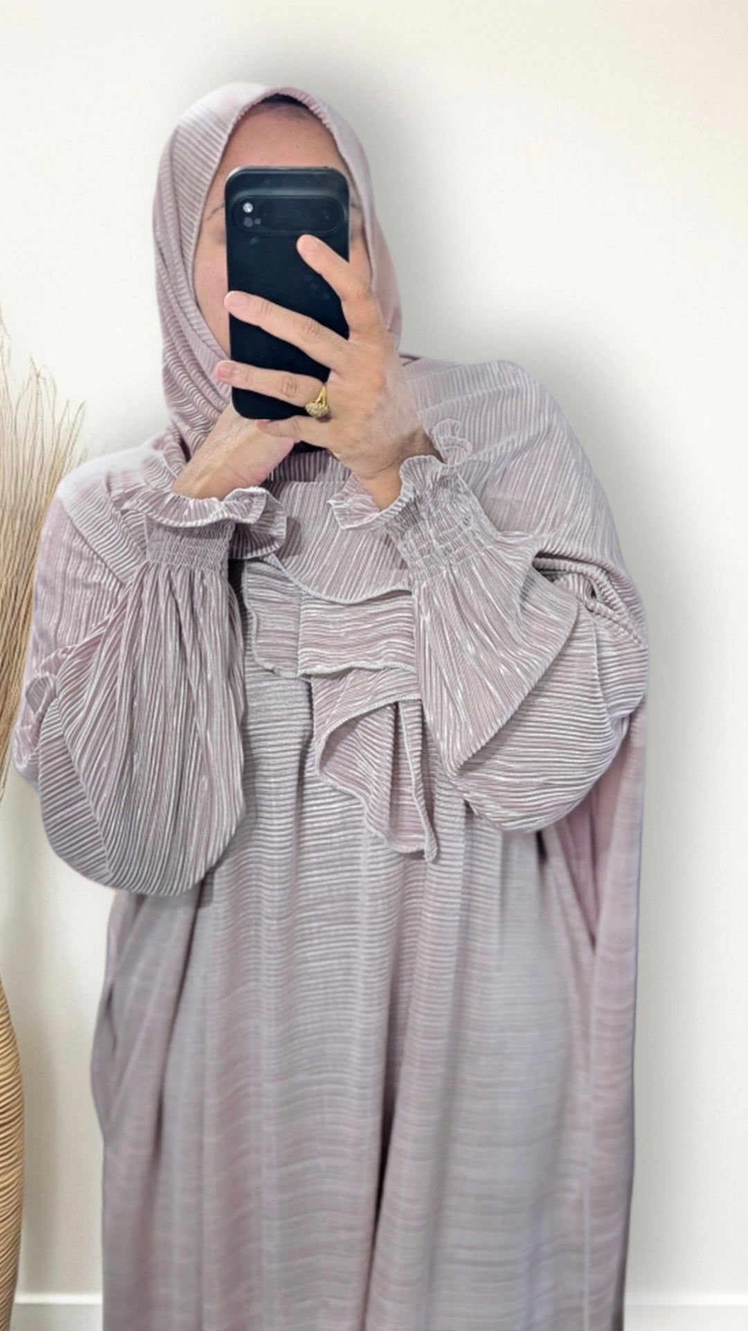Modest Prayer Abaya With Hijab | Pink Pleat