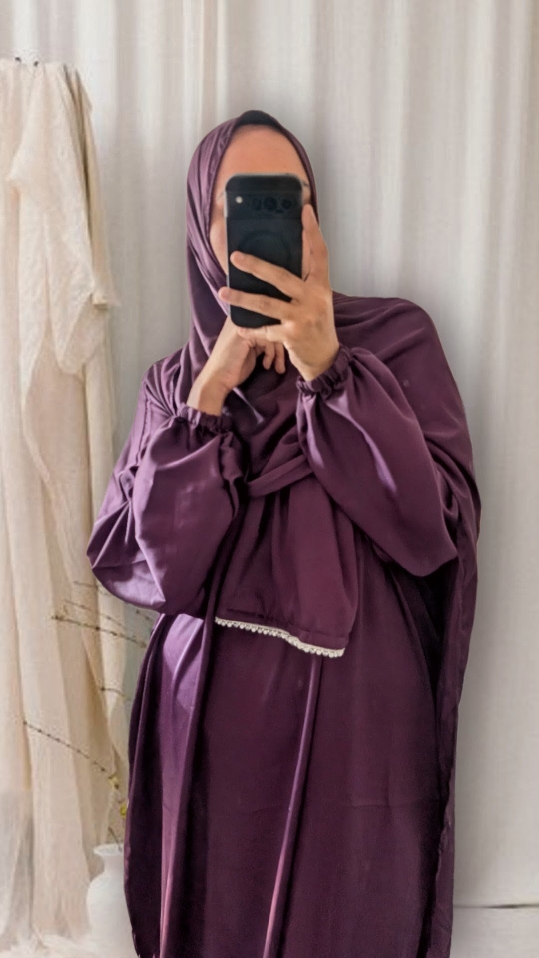Signature Prayer Abaya With Hijab | Plum
