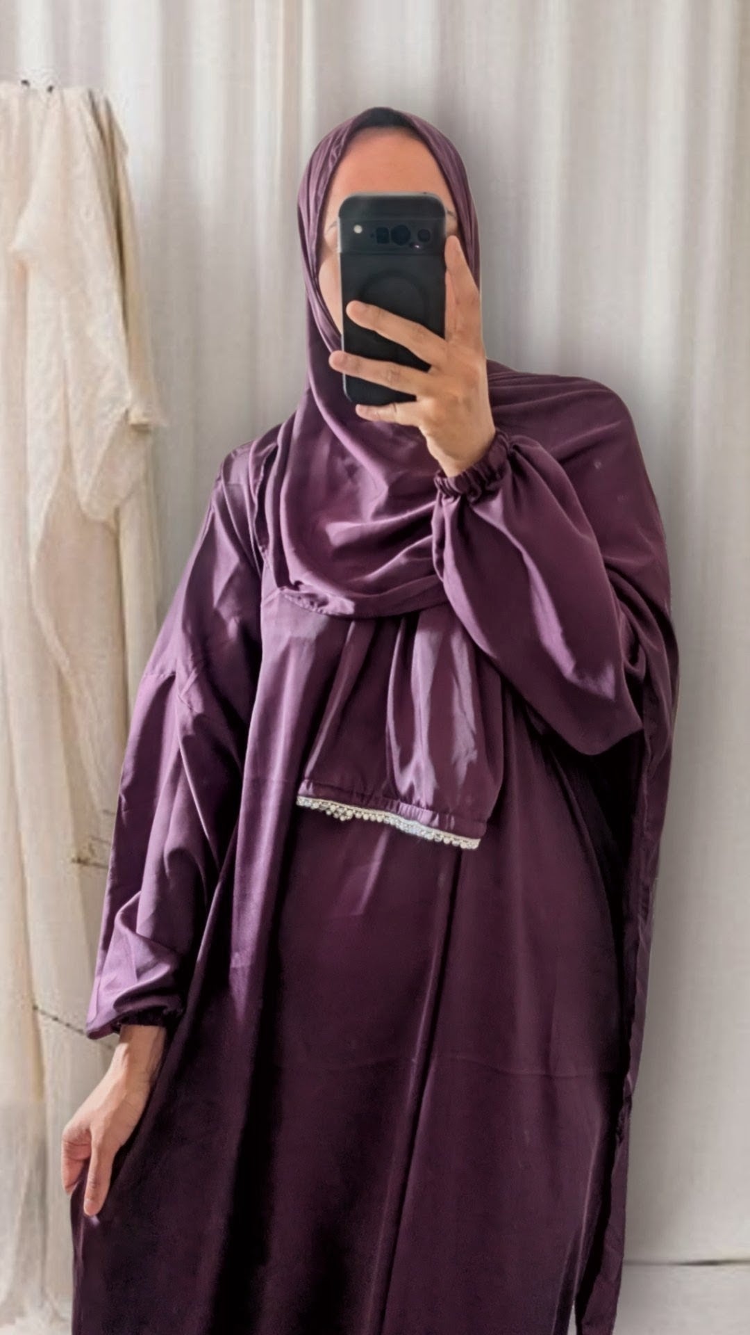 Signature Prayer Abaya With Hijab | Plum