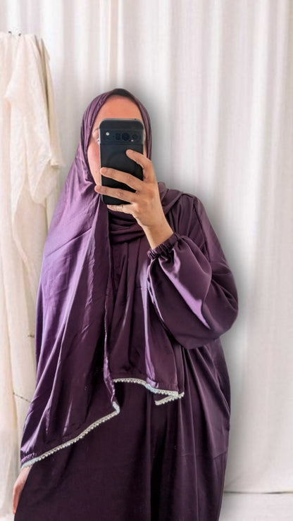 Signature Prayer Abaya With Hijab | Plum