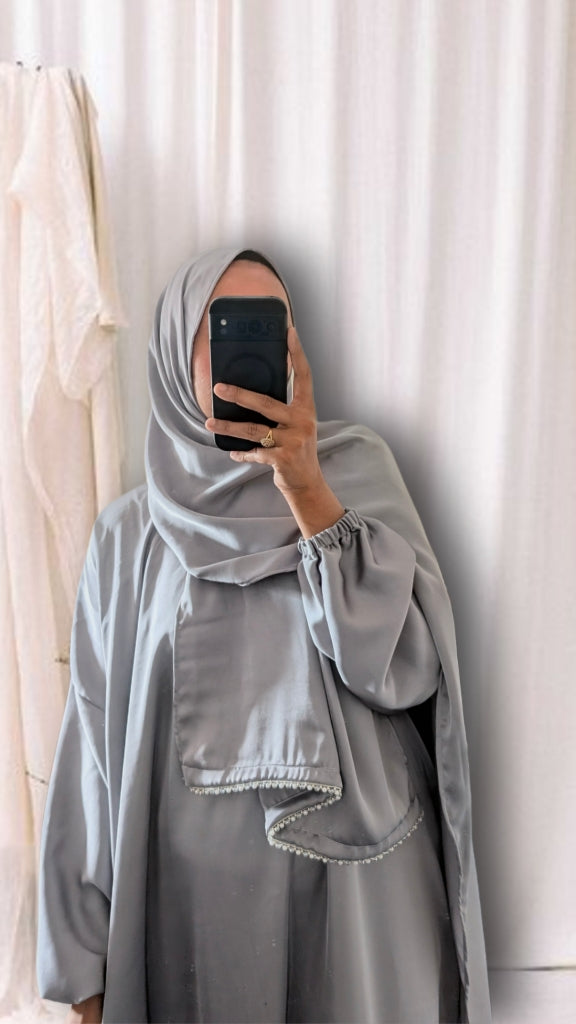 Abaya de prière modeste avec hijab | Imprimé mandala violet