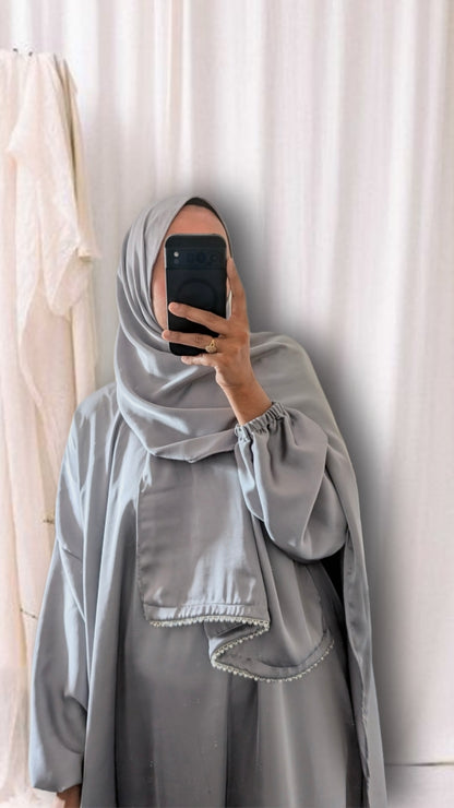 Abaya de prière modeste avec hijab | Imprimé mandala violet