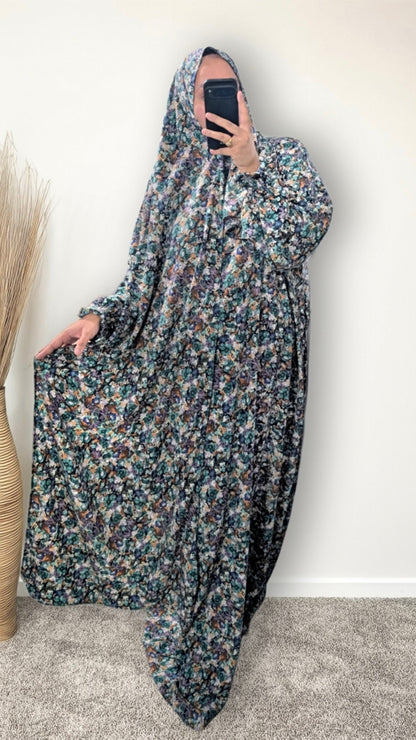 Modest Prayer Abaya With Hijab | Dusky Bloom