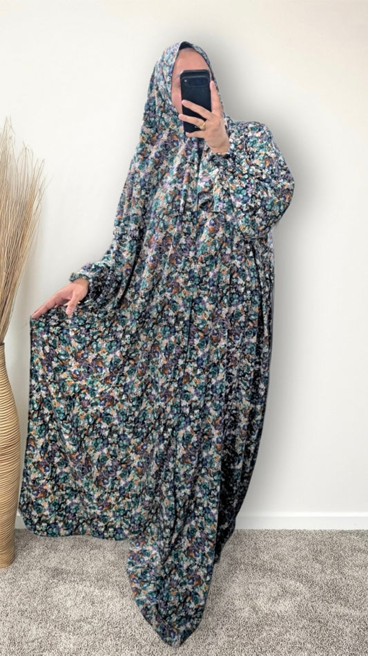 Modest Prayer Abaya With Hijab | Dusky Bloom