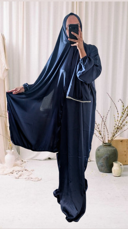 Bescheidene Gebets-Abaya mit Hijab | Lila Mandala-Druck