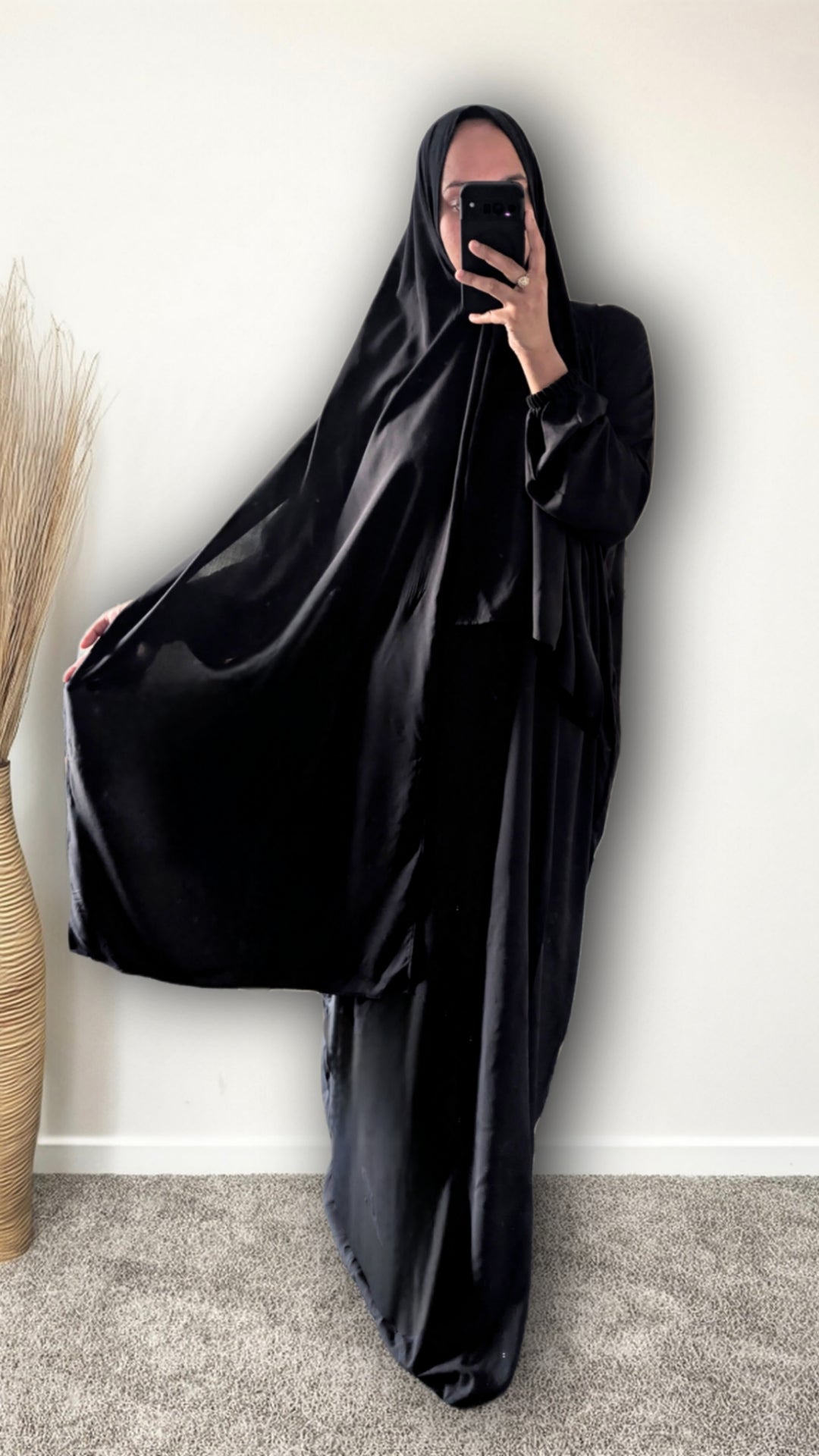 Bescheidene Gebets-Abaya mit Hijab | Lila Mandala-Druck