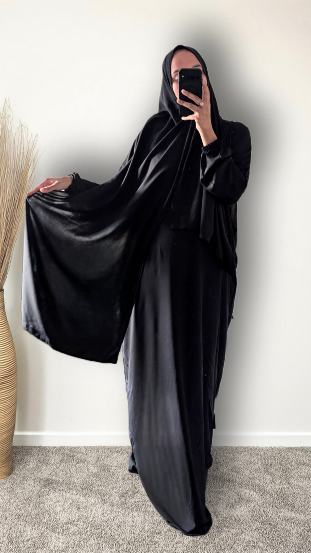 Bescheidene Gebets-Abaya mit Hijab | Lila Mandala-Druck